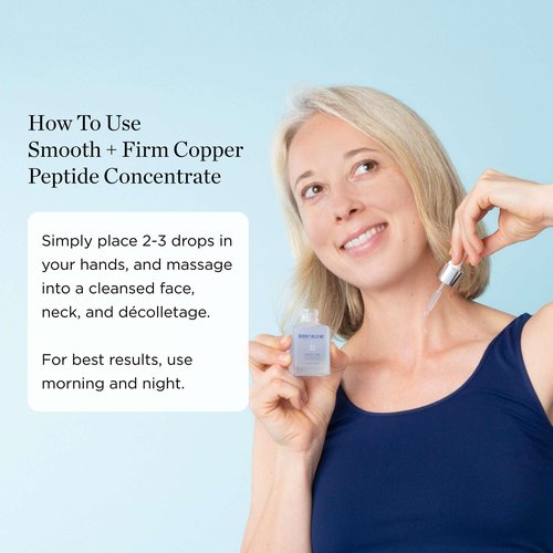 Smooth + Firm Copper Peptide Concentrate Serum for Aging Skin, Plumping Niacinamide for Tightening & Brightening, Helps Improve Elasticity, Hyperpigmentation & Dark Spots, Water Based, 1.18 Fl Oz