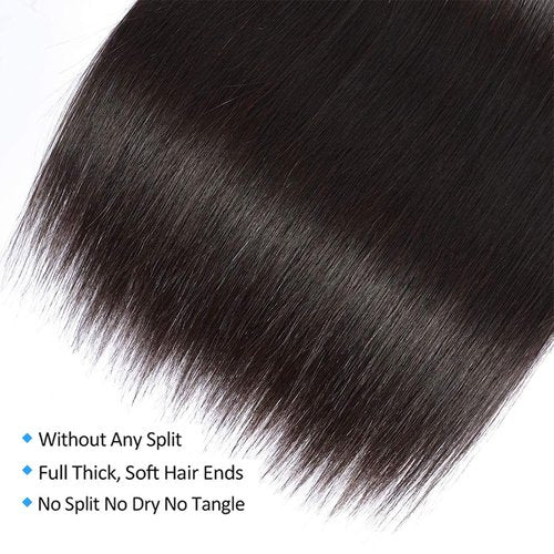 Straight Bundles Human Hair 20 22 24 Inch 100% Unprocessed Brazilian Virgin Hair Straight Weave Bundle Human Hair Bundles Real Natural Black Human Hair Extensions