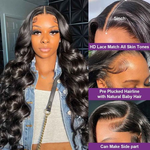 Uonoco Glueless Wigs Human Hair Pre Plucked Pre Cut Closure Wigs Human Hair