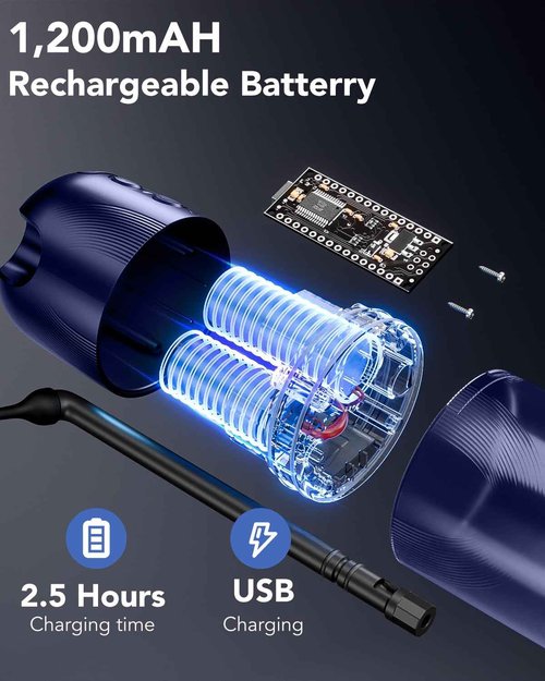 Electric Ear Wax Removal, Ear Cleaning Kit, Water Powered Ear Cleaner with 3 Pressure Modes 12 Replacement Tips, Ear Irrigation Flushing System, Safe and Effective Ear Wax Removal Tool (Blue)