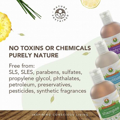 Probiotic Soapberry Body Wash, Shampoo & Conditioner Gift Bundle [Unscented] (3 Pack, pH Balanced) for Dry Hair and Sensitive Skin - (9 Oz. Bottles)