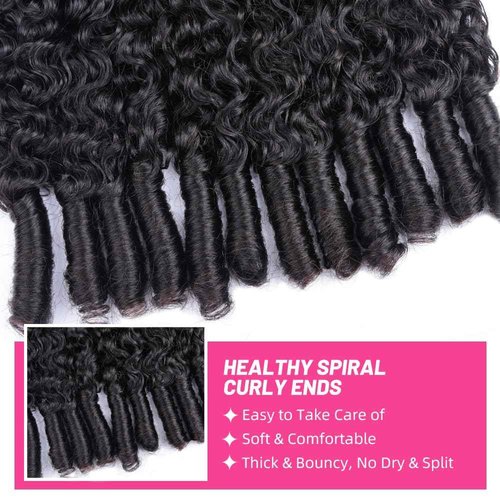 PerisModa Burmese Curly Bundles Human Hair 3C4A Raw Water Wave Quick Weave Hair Bundles with Spiral Curly Ends 100% Unprocessed 15A Virgin Kinky Curly Human Hair One Bundles Natural Black 22 Inch