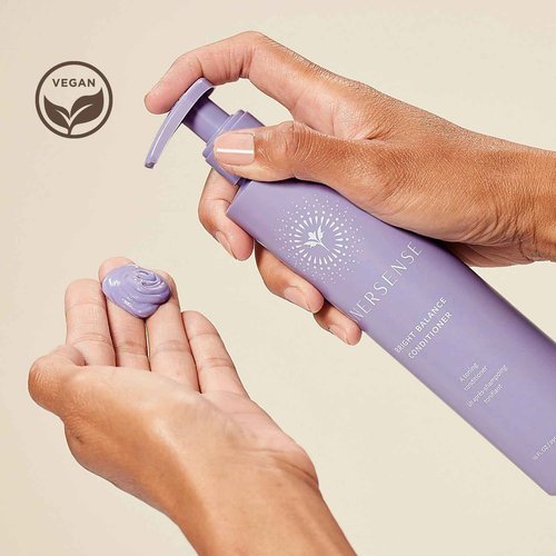 INNERSENSE Organic Beauty - Bright Balance Purple Toning Conditioner | Coconut + Pumpkin Seed Oil to Nourish + Moisturize Light + Gray Hair | Non-Toxic, Cruelty-Free | Paraben Free (32 fl oz | 946 ml)