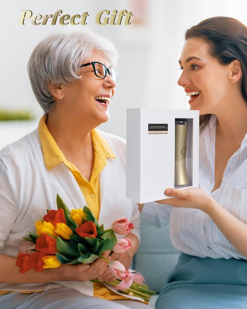 VOFEL Red Light Device Facial and Neck Massager for Skin Tightening, Champagne