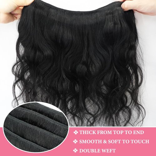 Brazilian Body Wave One Bundle 30 Inch Brazilian Virgin Human Hair 100% Unprocessed Brazilian Body Wave Weave Human Hair Bundles Natural Black Color (BW-1-bundle, 30inch)