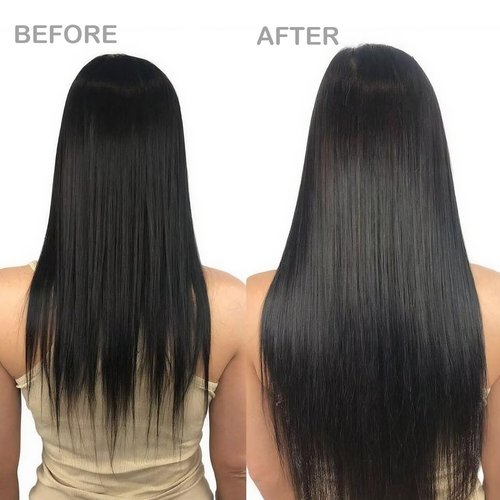 Ailiceehr Clips in Hair Extensions Seamless Human Hair Clips in Hair Extensions Natural Black 105g 22inch 8pcs Double Weft Thick Straight.