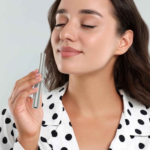 Healthy Air Flavored Device,Natural Plant Core,Helps to Quit Bad Habits,Durable Silver Aluminum Material