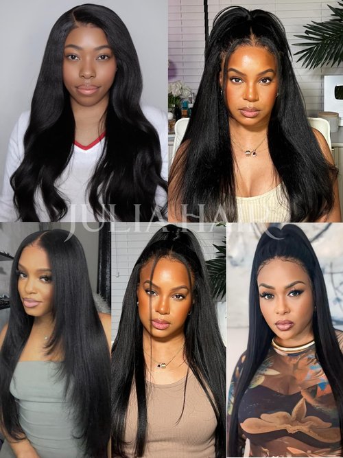 Julia Hair 12A Yaki Straight Human Hair 1 Bundles 20 Inch Unprocessed Virgin Real Human Hair Weave Extensions for Women Clip in Kinky Straight Wig Bundles Natural Black