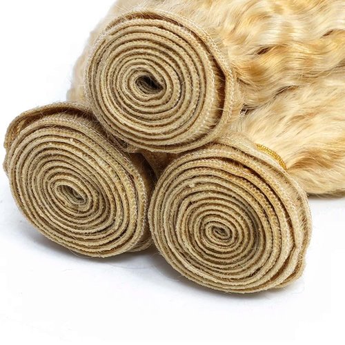 24 26 28 inch P27/613 Human Hair Bundles Blonde Kinky Straight Bundles 613 Blonde Yaki Human Hair Bundle