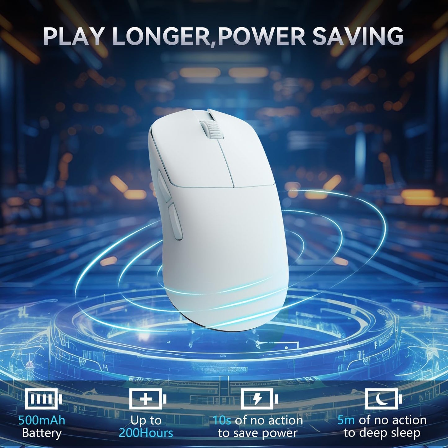 Ajazz AJ099 Superlight Wireless Gaming Mouse, Ergonomic 54g Ultra Lightweight 2.4Ghz/Wired Computer Mouse, PAW3311 12000 DPI Optical Sensor, 200Hrs Battery Programmable Buttons for Win/MAC PC Gamers