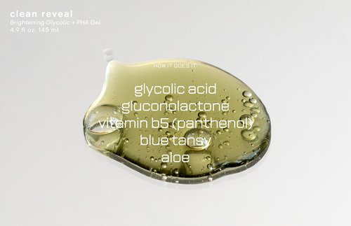 Clean Reveal, Brightening Glycolic + PHA Gel Cleanser Hydrates & Gently Exfoliates with Aloe and Provitamin B5, Smooths Texture & Clears Pores - 4.9 fl oz