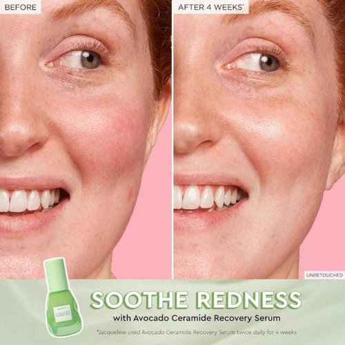 Glow Recipe Smooth + Soothe Duo - Strawberry Smooth AHA BHA Salicylic Acid & Avocado Ceramide Serum (30 ml/ea) - Korean Skincare for Glowing Skin