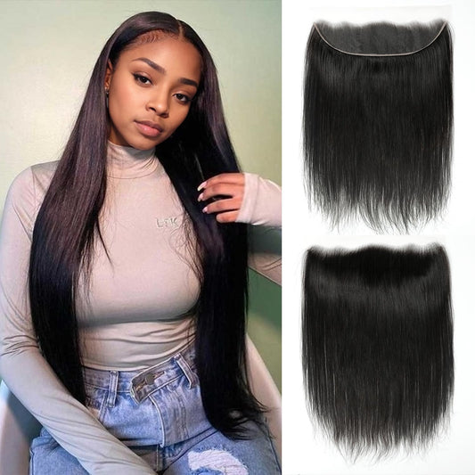 13x4 Straight Frontal Transparent HD Closure Human Hair Brazilian Virgin Hair Ear To Ear Lace Frontal Closure Pre Plucked With Baby Hair Natural Colo 20inch