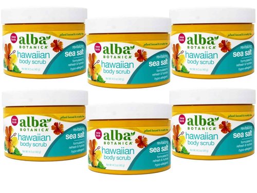 Alba Botanical Body Scrub Sea Salt, 14.5 Ounce (Pack of 6)
