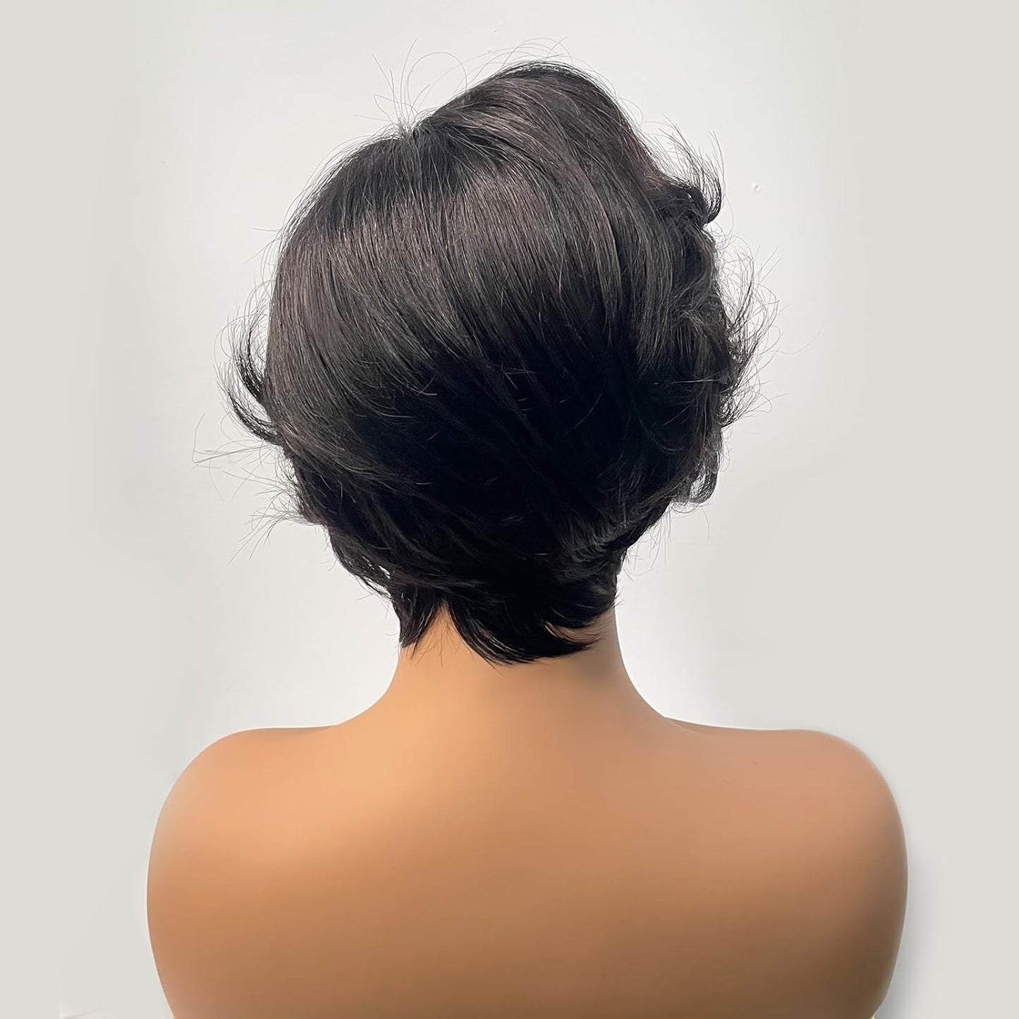 Human Hair Straight Bob Pixie Cut Wig Natural Black 13X4 HD Lace Front Wig with Baby Hair Side Part Virgin Glueless Brazilian Remy 150% Density for Black Women 6"