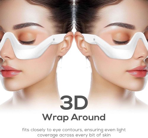 Under Eye Red Light Therapy Glasses - LED Eye Massager for Dark Circles, Puffiness, Wrinkles & Eye Strain Relief | Under Eye Red Light Therapy Device