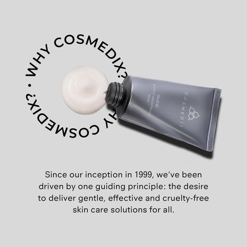 COSMEDIX Glow Bamboo Brightening Facial Mask - PM Exfoliating Facial Scrub for Tired, Dull & Uneven Skin - Anti-Aging Gentle Night Face Exfoliator with Bamboo & Niacinamide - All Skin Types