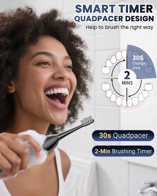 Electric Toothbrush with Water Flosser 3 in 1 Combo, Advanced 2.0 Flossing Toothbrush, Cordless Teeth Cleaning, 3 Modes&5 Speeds, Rechargeable Oral Dental Irrigator Kit for Adults, 5 Replacement Heads