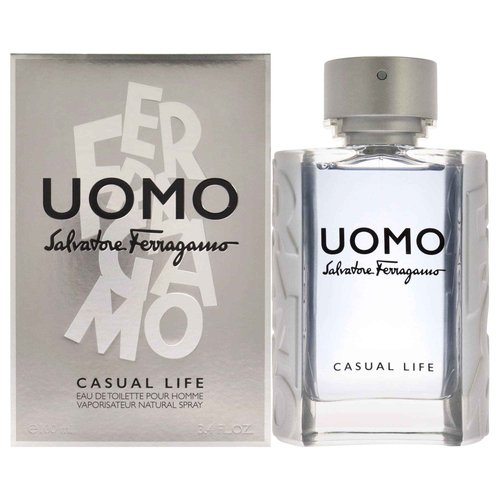 Ferragamo Uomo Casual Life Eau de Toilette Pour Homme, Cologne Spray for Men, 3.4 Fl. Oz.