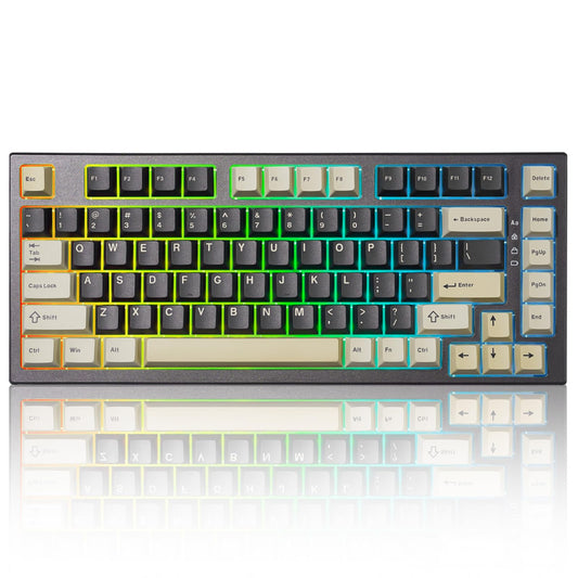 YUNZII RT80 Rapid Trigger Hall Effect Magnetic Gaming Keyboard, 8K Polling Rate, 75% Layout,BT/2.4GHz/Wired,RGB Backlit,Hot Swap,Adjustable Actuation Wireless for Win/Mac(Black, Gateron White)