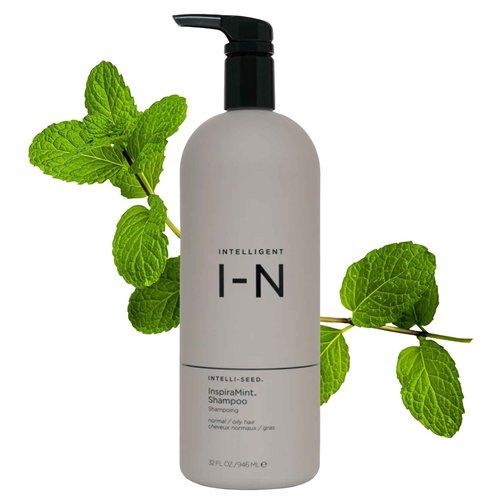 Intelligent Nutrients InspiraMint Shampoo, Invigorating Organic Mint Daily Shampoo for Fine and Oily Hair, Balancing, Refreshing, Color-Safe, Vegan, 32 Fl Oz