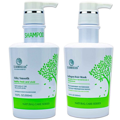 Xiaomoxuan Tea Tree Shampoo and Collagen Mask with Hair Milk for Hair Care Bundle