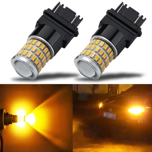 iBrightstar 3157 LED Bulb Amber, 3157a LED Turn Signal Bulbs Super Bright for vehicle Blinker Lights and Turn Signal Lights, 2 Pack