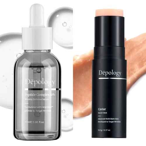 Depology Peptide Complex 10% Wrinkle Defense, Caviar Multi Balm Stick, Hydrating Serum Stick for Refined Wrinkle Appearance