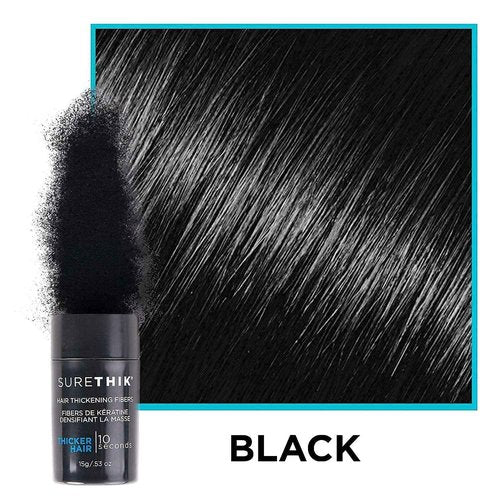 SureThik 2 x 30g Hair Thickening Fiber (Black) and Holding Spray (3.4oz) Bundle