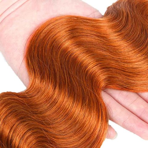 24 24 24 inch WuvuSnm Ginger Human Hair Bundles 350 Body Wave Bundle Ginger Orange Human Hair 3 Bundles Same Length