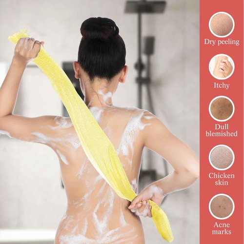 Sunnyray 100 Pcs African Net Sponge Authentic Bulk,Long Bath Sponge Net Exfoliating Shower Body Scrubber Back Scrubber Skin Smoother, Great for Daily Home Use, Beauty Salons, Spa Clubs, Nail Salons