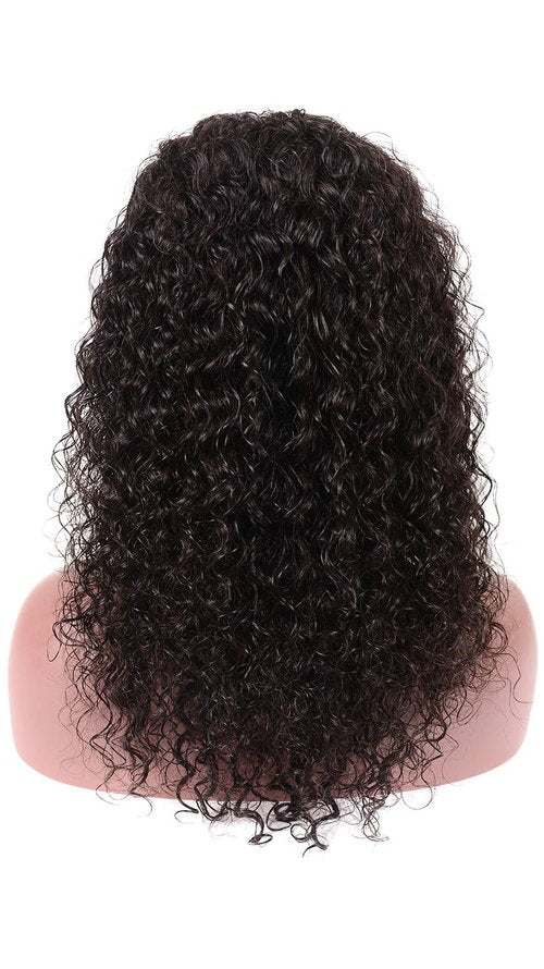 Deep Wave Curly Lace Front Wigs Human Hair 13x4 Frontal Wigs Deep Curly Human Virgin Hair Wigs 16 inches Glueless Deep Curly Wigs 150% Density Pre Plucked with Baby Hair Natural Color (16inches)
