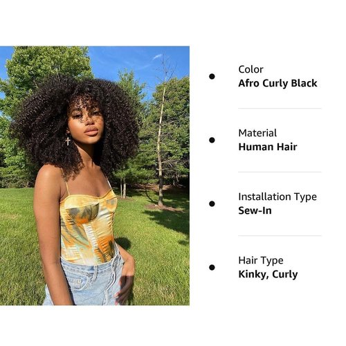 Mongolian Afro Kinky Curly Human Hair 3 Bundles (16 16 16 Inch) Afro Curly Weave Hair Extensions for Black Women Unprocessed Virgin Hair Afro Kinky Human Hair Bundles Natural Color