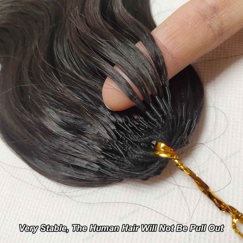 RHEANNA Feather Crochet Human Hair Extensions Wet and Wavy Knotless Pre-Separated Crochet Hair Extensions Human Hair With String In The Middle Braid 16inch 120g