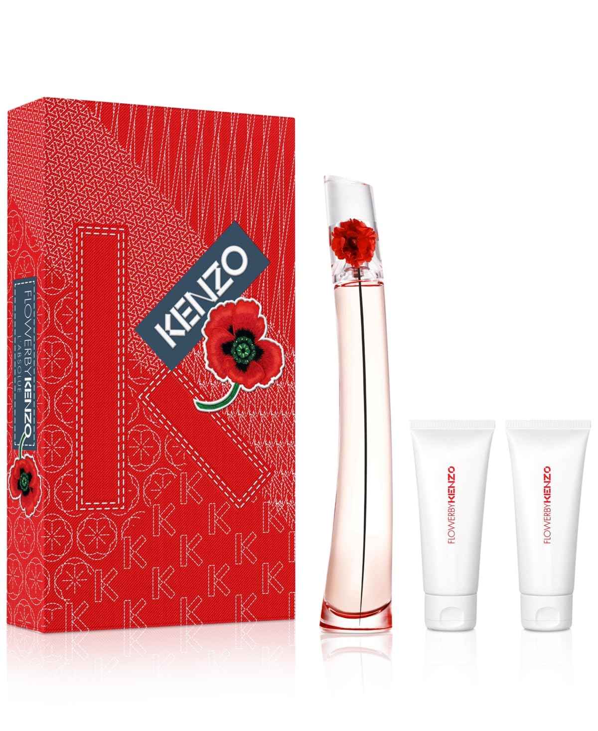 Kenzo Flower for Women - 3 Pc Gift Set 3.3oz EDP Spray, 2 x 2.5oz Labsolute Balm