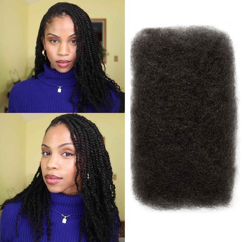 Afro Kinkys Bulk Human Hair,24 Inch 50g/Pack Afro Kinky-Curly Human Hair Bulk for Mini Twist, 4C Bulk Human Braiding Hair For Micro,Crochet,Repair, Dreadlocks,Locs Extensions