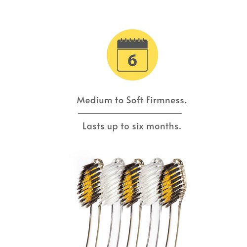 Nano-b Manual Toothbrush Set for Adults with Sensitive Gums, Gold & Charcoal Soft/Medium Bristles, Travel Cases, Blue, Pink, Green, Crystal, 12-Pack