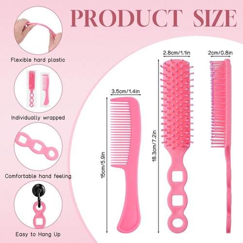 Hair Brush and Combs Bulk Individually Wrapped for Homeless,Disposable Hair Combs Bulk Hair Brushes Detangling Hairbrush for Women Shelter Nursing Hotel Church Charity Supplies (pack of 240)