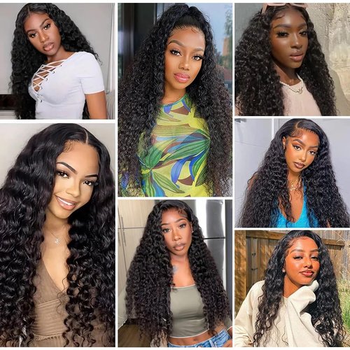 15A Burmese Deep Wave Bundles Human Hair 24 Inch 1 Bundle Tangle Free Unprocessed Brazilian Virgin Hair Weft with Spiral Curly End for Women Deep Wave Human Hair Weft Extensions