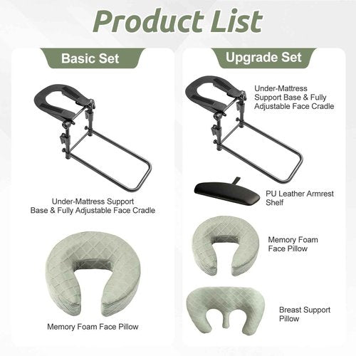 Cxgros Massage Headrest for Bed, Adjustable Massage Face Cradle at Home, Portable Massage Table Kit for Sleeping Mattress, Face Down Pillow After Eye Surgery