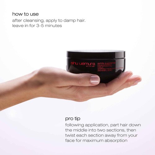 shu uemura art of hair Ashita Supreme Smoothing Treatment Mask - Adds Shine, Reduces Frizz, Strengthens Strands, Prevents Breakage, For All Hair Types, 6 Fl Oz