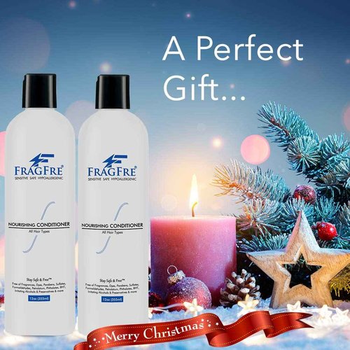 FRAGFRE Fragrance Free Conditioner 12 oz (3-Pack Gift Set) - Parabens Free Hypoallergenic - Hair Conditioner for Sensitive Skin - Deep Conditioning for Normal Treated and Fragile Hairs - Vegan GF/CF