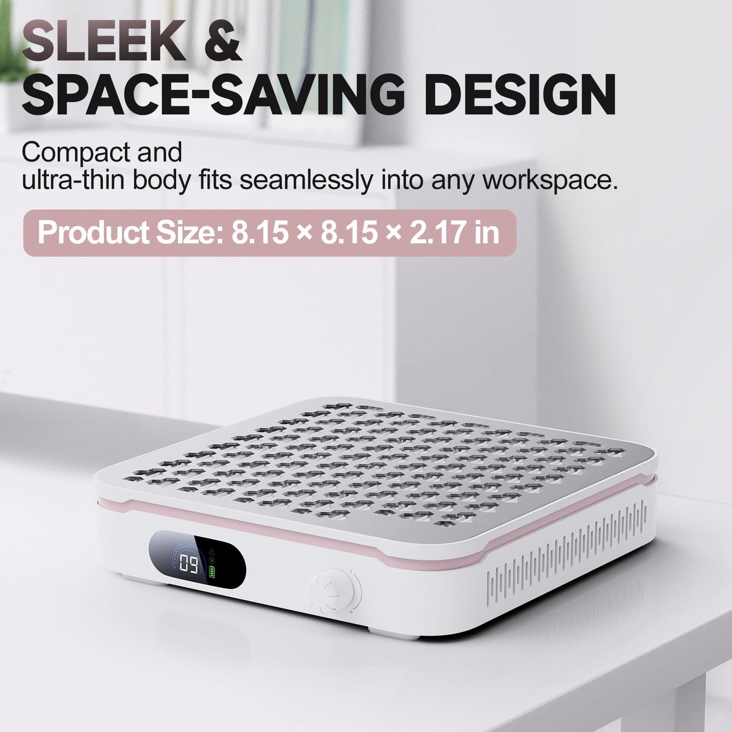 48W Cordless Nail Dust Collector with 10 Speed Settings, Powerful Suction Nail Vacuum for Manicure Table, Resin/Nail Dust Cleaner for Acrylic & Gel Nails, Salon & Home Use