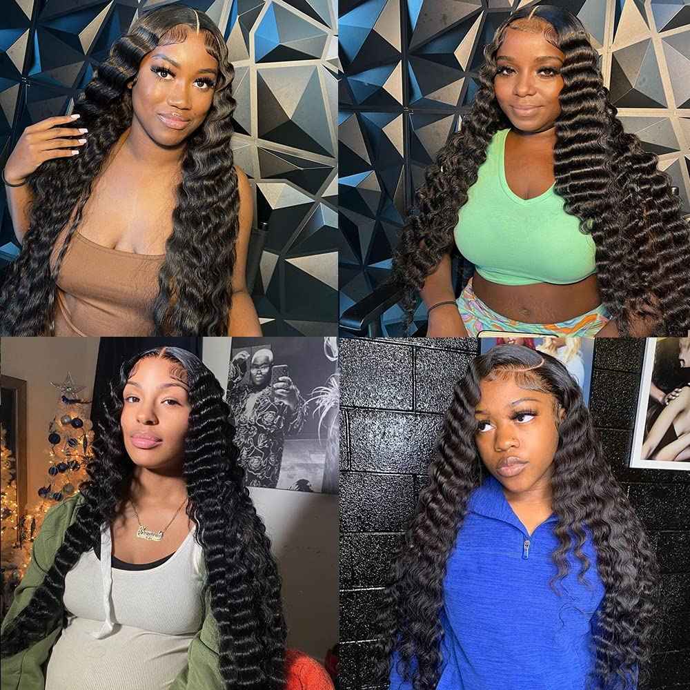 Human Hair Bundles With Lace Closure - Loose Wave, Deep Curly Wave, Big Deep Curly - 3 Bundles With 4X4 Lace Closure (16, 18, 20+14 Inches)