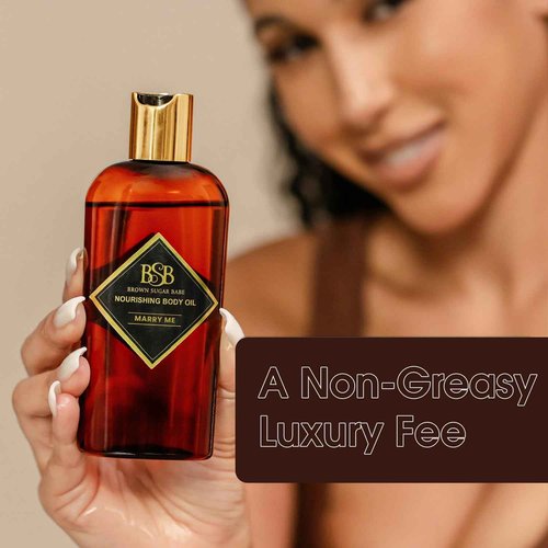 Brown Sugar Babe Marry Me Body Oil, Black Currant and Freesia Essential Oils, Nourishing Scented Oil for Women, Skin Care, Paraben Free, Body Oil Perfume, Made in USA