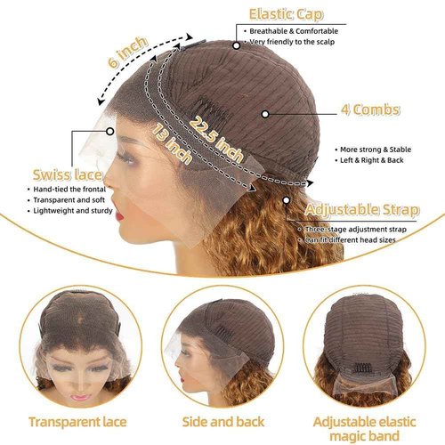 HANGFIRST 13x6 Ombre Lace Front Wig Human Hair 1B/30 Highlight 180% Density Body Wave Brazilian Virgin Human Hair Wigs for Women Pre Plucked with Baby Hair 20Inch