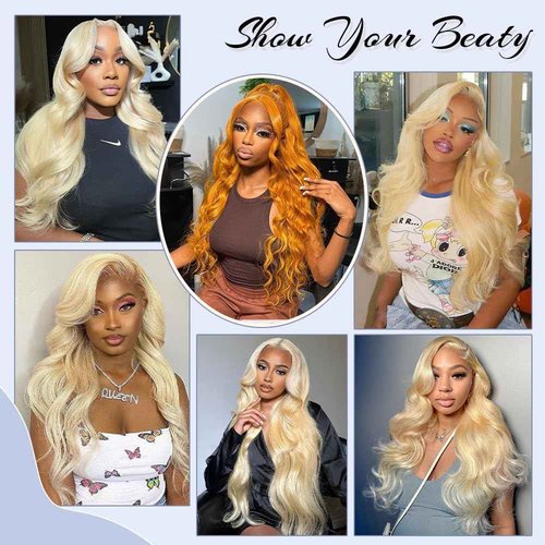 613 13x6 Lace Front Wig Human Hair 30 Inch Blonde Wig Human Hair Body Wave Lace Front Wigs Human Hair Pre Plucked 210 Density 613 HD Lace Frontal Wigs