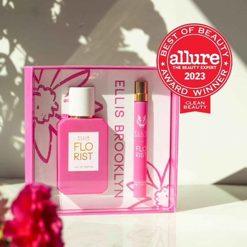 Ellis Brooklyn FLORIST Eau De Parfum Gift Set – Fresh Floral Perfume for Women with Italian Bergamot, Tuberose & Cedarwood – Vegan & Cruelty-Free – Perfect for Mother’s Day! (50ml + 10ml Travel Spray)