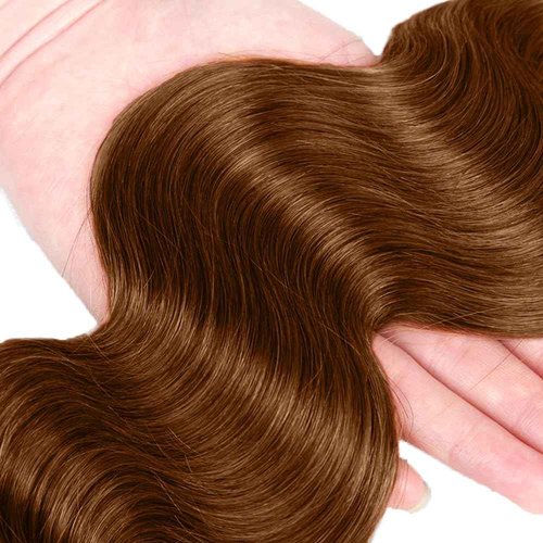 #30 Light Brown Bundles Human Hair Body Wave Bundles 26 28 30 Inch Brown Body Wave Bundle Human Hair Extensions Double Weft Unprocessed Brazilian Virgin Hair 3 Bundle 50 Grams Per Bundle