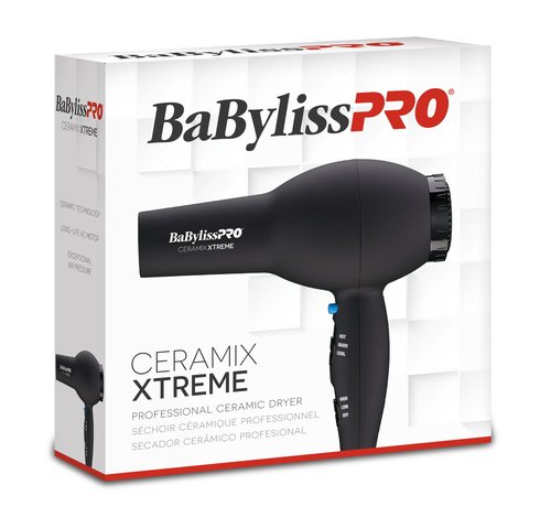 BaBylissPRO Ceramix Xtreme Hair Dryer, 2000-Watt Professional Blow Dryer with Concentrator Nozzle, 6 Heat/Speed Settings, For All Hair Types